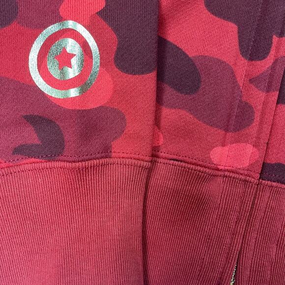 BAPE Color Camo Double Shark Full Zip Red Size S - Picture 8 of 12